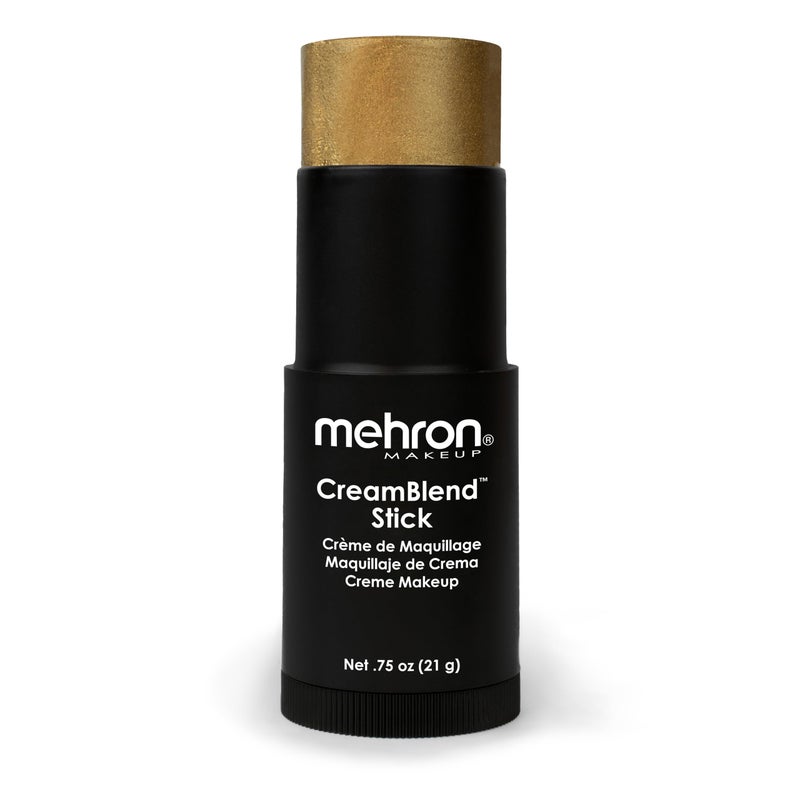 Mehron Makeup CreamBlend Stick  Face Paint Body Paint  Foundation Cream Makeup  Perfect for Halloween 75 oz 21 g Gold